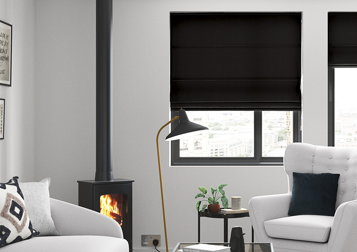 Faux Suede, Black - Roman Blind - Image 3